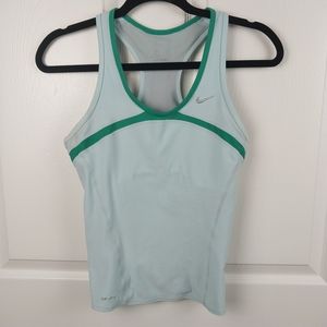 Nike Women's Dri-fit Vintage Style Mesh Back Tank Top Built-in Bra